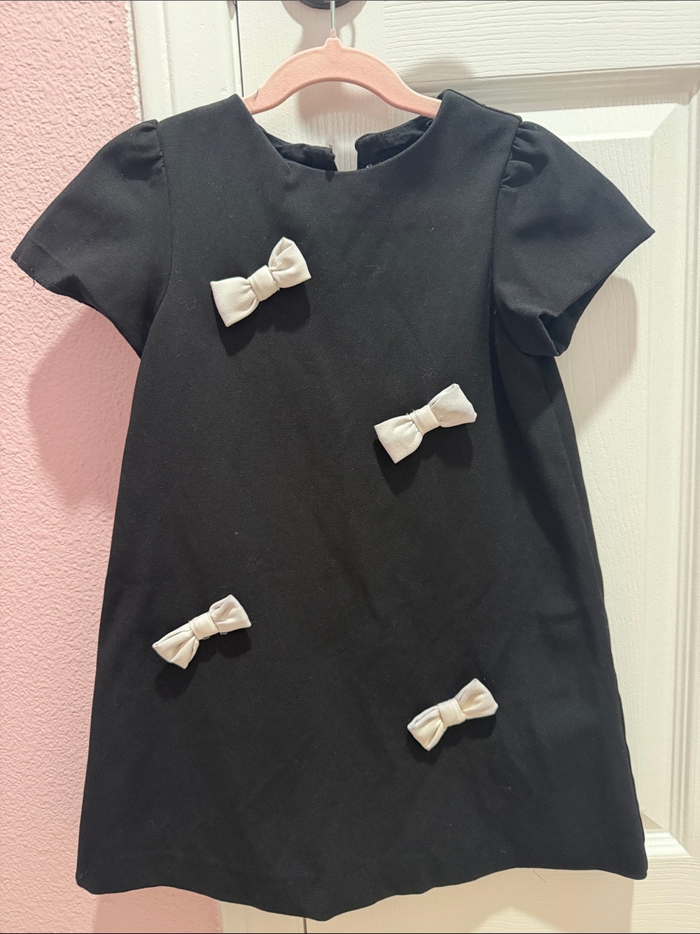 Zara Black Dress with Cream Bow Accents
